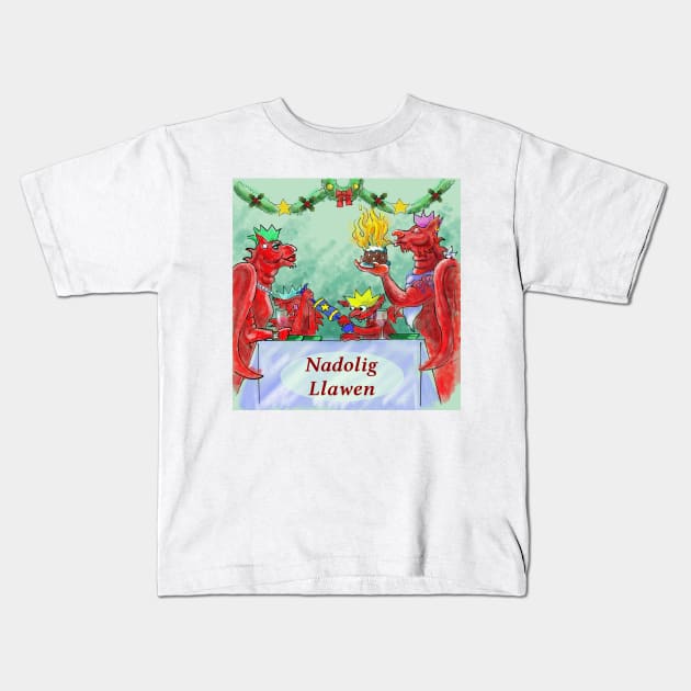 NADOLIG LLAWEN (JOLLY YULE) Kids T-Shirt by MarniD9